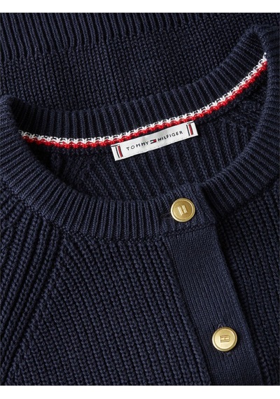 Tommy Hilfiger Co Cardı Stıtch C-nk Ls Cardı Kadın Mavi Hırka - Ww0ww48795