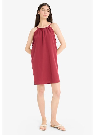 Defacto Yuvarlak Yaka Terry Cotton Mini Plaj Elbisesi-fall İn Love E5102ax25spbr285 Bordo