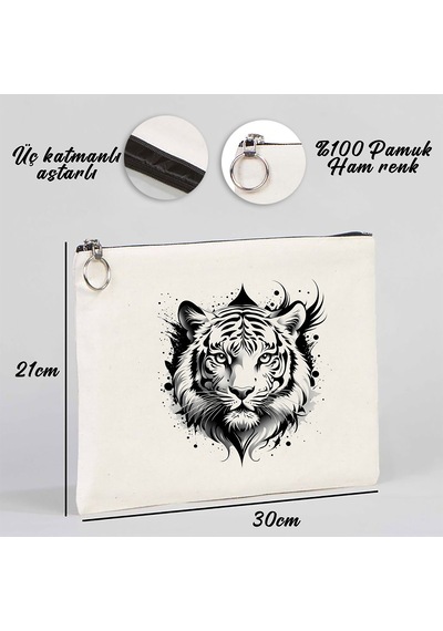 Tattoo Tablet/portföy Çanta - Astarlı 30x21 Cm Beyaz - No.10 Beyaz