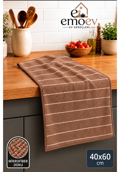 2'li Yüksek Emici Mikrofiber Mutfak Kurulama Bezi Çizgili Mutfak Havlusu 40x60 Cm Diğer