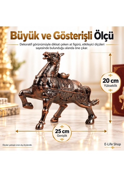 Lüks Alaşım Metal At Figürlü Kapaklı Dekoratif Küllük Ve Takı Saklama Kutusu Metal Biblo 25 X 20 Cm 74849278