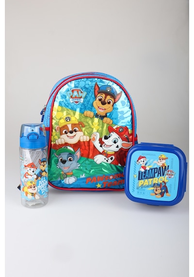 X Dekomus Lisanslı Paw Patrol Pawsome Squad 35 Cm Küçük Boy Anaokul Çantası,beslenme Kabı Ve 500 Ml Matara Seti Altın