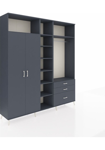 Hyperion Dolap 9 Raflı 3 Çekmeceli 2 Askılı 220x44x243 Antrasit-antrasit/antrasit Antrasıt/antrasıt Hyperion Dolap 9 Raflı 3 Çekmeceli 2 Askılı 220x44x243 Antrasit-antrasit/antrasit Antrasıt/antrasıt