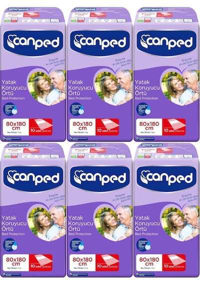 Canped Hasta Yatak Koruyucu Örtü Extra 80 180cm Xl 60 Adet