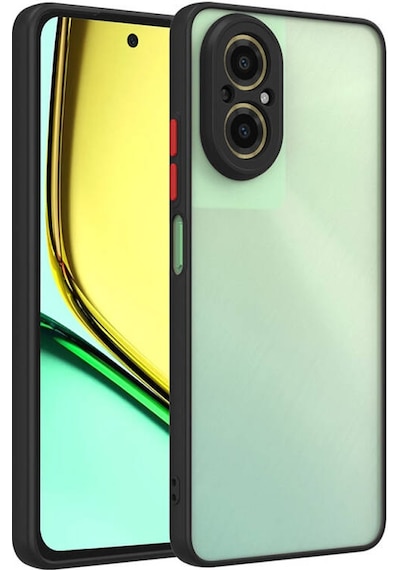 Realme 12 Lite Kılıf Sade Mat Görünümlü Vulcan Silikon Kapak Siyah