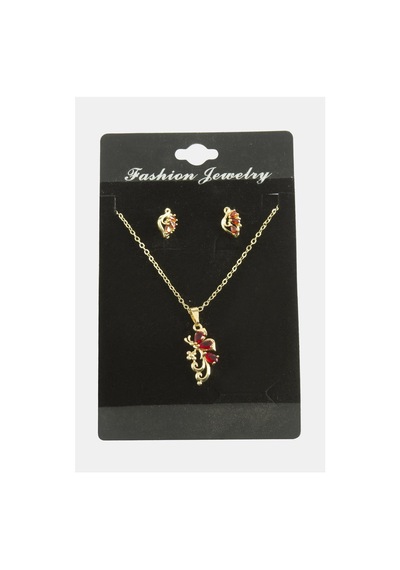 Yusufçuk Zirkon Taşlı Set Kolye Çok Renkli 54547980