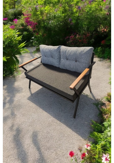Pilocca Tekli Bahçe Balkon Mobilyası 2'li 60x120cm Antrasit Gri Pilocca Tekli Bahçe Balkon Mobilyası 2'li 60x120cm Antrasit Gri