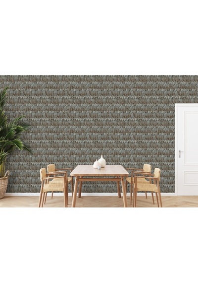 Tropicano Modern Kuş Tüyü Desenli Duvar Kağıdı 9913-5, Kahverengi Ce, Iso 9001, Iso 10002