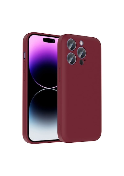 Apple Uyumlu iPhone 14 Pro Max Kılıf Kamera Korumalı Kartlık Hazneli Zore Vitra Kapak Mürdüm