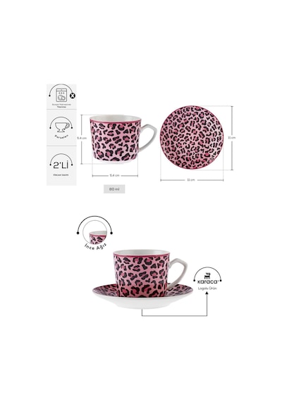 Karaca  Britney 2 Kişilik Kahve Fincan Takımı 80 ml