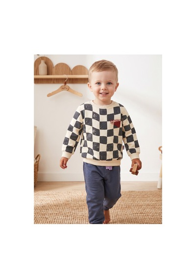 Deniva Kids Erkek Çocuk Dama Desenli Bisiklet Yaka Sweatshirt Ve Beli Lastikli Eşofman Altı Pamuklu 2'li İkili Takım Çok Renkli Deniva Kids Erkek Çocuk Dama Desenli Bisiklet Yaka Sweatshirt Ve Beli Lastikli Eşofman Altı Pamuklu 2'li İkili Takım Çok Renkli