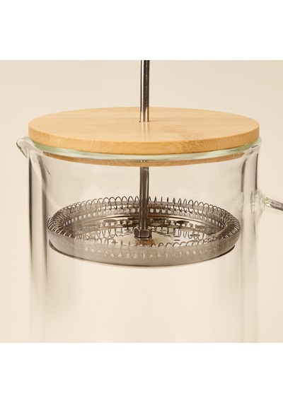 Azir Çift Cidarlı French Press - Şeffaf / Açık Kahverengi - 800 Ml Çok Renkli