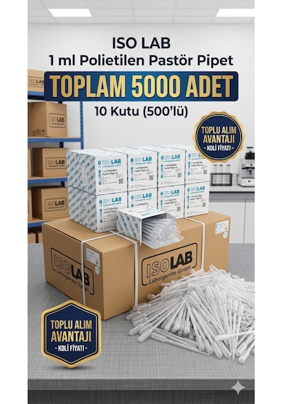 Pastör Pipet 5000 Adet / 1 Ml Plastik Damlalık - Ekonomik Koli