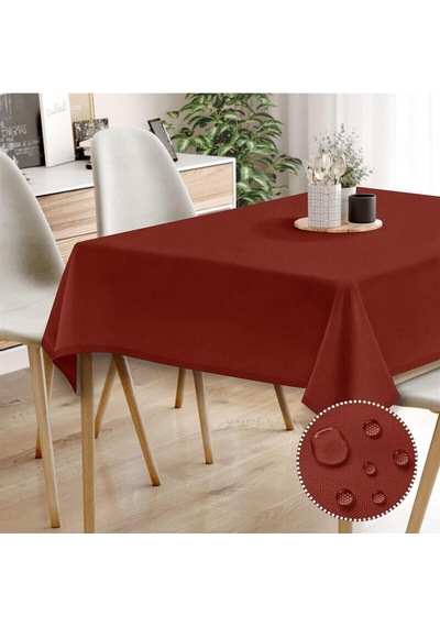 Canvas Bordo Sıvı Geçirmez Leke Tutmaz Masa Örtüsü Bordo 80 X 80