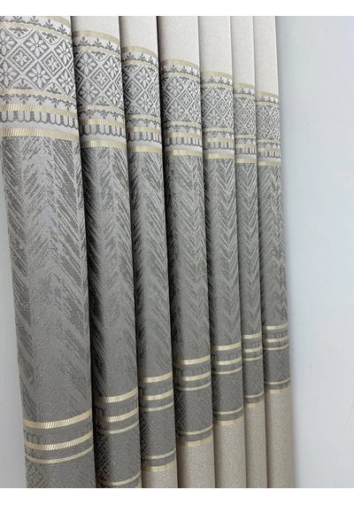 Nivemeshome Avşa Desen:632349 5204 Vizon 1/3 Sık Pile Fon Perde Apm Vizon