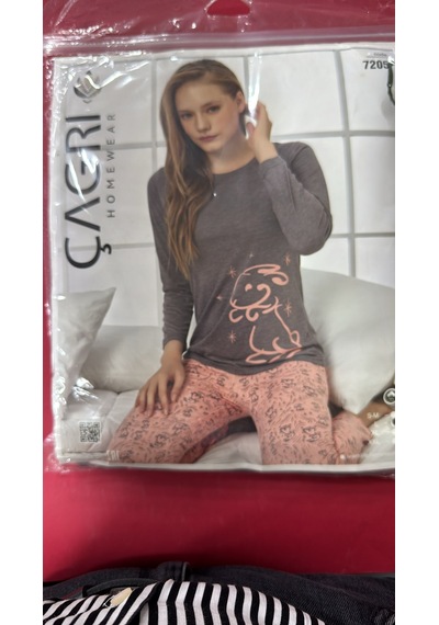 Çağrı Bayan Pijama Takımı-7205 Antrasit-pembe