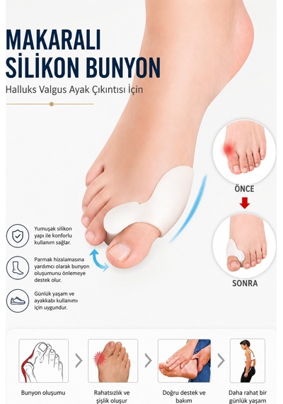 Ayak Baş Parmak Bunyon Koruyucu Makaralı 2 Li Set Koruma Aparatı