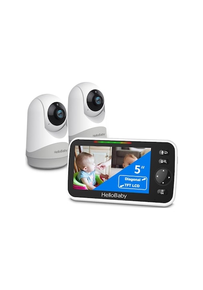 Hellobaby Çift Kameralı Video Bebek Monitörü, Gece Görüş & Eco Modu Kamera Sistemi