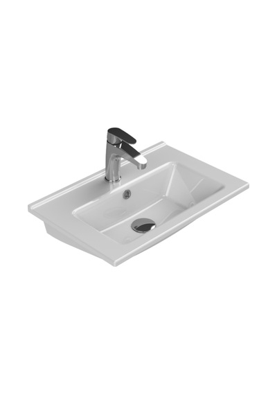 Turkuaz Seramik Cerastyle (Arte) Mobilya Uyumlu Etajerli Lavabo 55 x 36.5