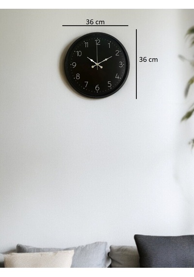 Büro Ev Ofis Duvar Saati İçin 36cm Siyah Dekor Mekanizma Diğer
