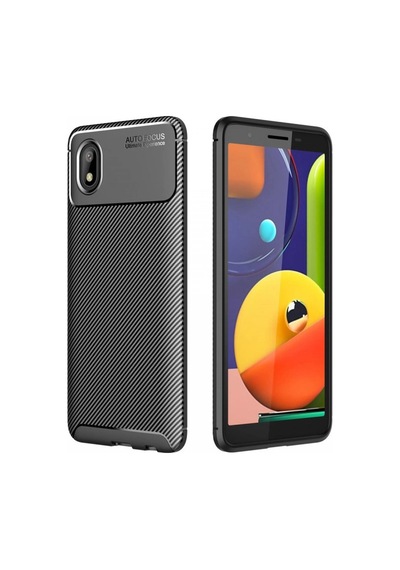 Samsung Galaxy A01 Core Kılıf Auto Focus Karbon Kapak - Siyah