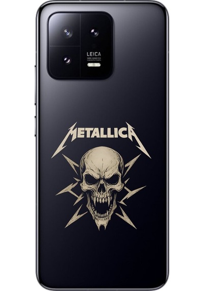 Xiaomi Mi 13 Uyumlu Şeffaf Kılıf Metallica Tasarımlı