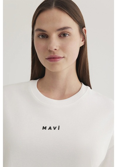 Mavi Bayan T Shirt 1612518-70057 Ekru Ekru