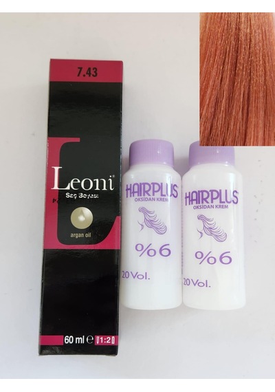 Leoni Profesyonel Saç Boyası 7.43 + Oksidan 2'li