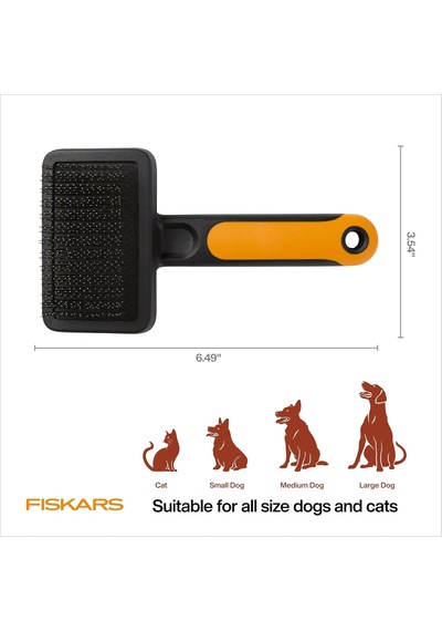 Pet Slicker Fırça, Kedi Ve Köpek Fırçası Dökülme İçin, İnce Kıllar Ve Yumuşak Tutamak Nazik Bakım Ve Deshedding İçin, Kedi Ve Köpek Malzemeleri, 16,5 Cm, Turuncu/siyah