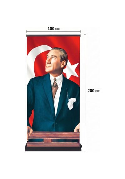 Atatürk Poster Baskılı Pro Roll Up Banner 100x200cm No:1 Diğer