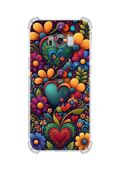 Printify Samsung Galaxy S8 Plus İle Uyumlu Düşlerin Dansı Serisi Çiçeklerin Dansı Tasarımlı Uv Baskılı Köşe Korumalı Antişok Kılıf Şeffaf