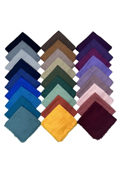 Özense 10 Adet Karışık 100x100 Cm Düz Flamlı Pamuklu Hediyelik Eşarp Karışık-aw15