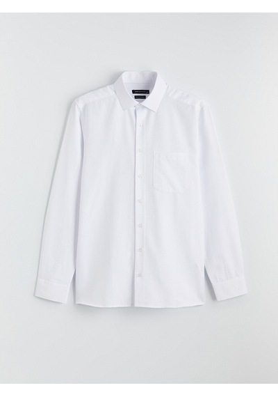 Lcw Busıness Beyaz Regular Fit Armürlü Erkek Basic Gömlek