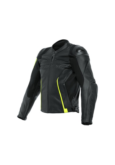 Dainese Vr46 Curb Deri Ceket Siyah Fluo Sarı