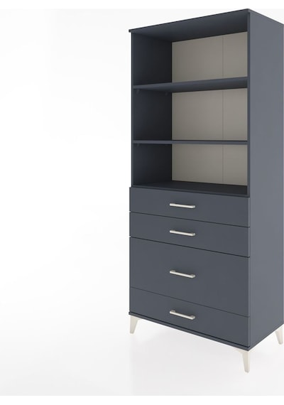 Hyperion Dolap 3 Raflı 4 Çekmeceli 88x44x195 Antrasit-antrasit Antrasit