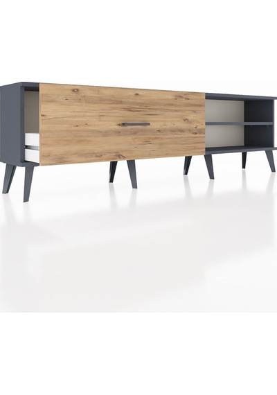 Arges Tv Ünitesi Tek Raflı Tek Çekmeceli 176x30x51 Antrasit-antrasit/çam Antrasıt/atlas Çam Arges Tv Ünitesi Tek Raflı Tek Çekmeceli 176x30x51 Antrasit-antrasit/çam Antrasıt/atlas Çam