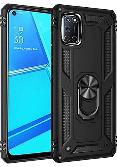 Oppo A72 Yüzüklü Standlı Tank Zırh Silikon Kılıf