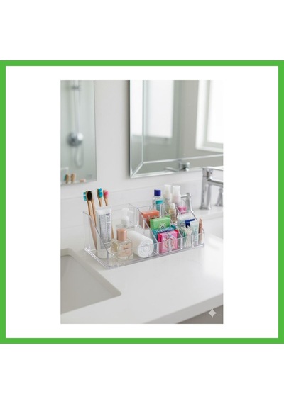 Vaveni Şeffaf Akrilik Banyo Kozmetik Düzenleyici Organizer 13x22x8 Cm Arz
