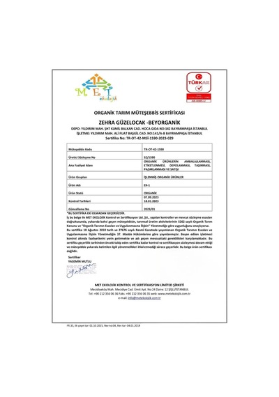 Bey Organik Muzlu Pankek 200 G +12ay Pestisit Ve Aflatoksin Analizli