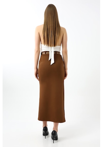 Gugus Kadın Süet Kuamaş Trend Model Uzun Kemerli Fermuar Kapamalı Yırtmaçlı 92 Cm Maxi Boy Etek Kahve Gugus Kadın Süet Kuamaş Trend Model Uzun Kemerli Fermuar Kapamalı Yırtmaçlı 92 Cm Maxi Boy Etek Kahve