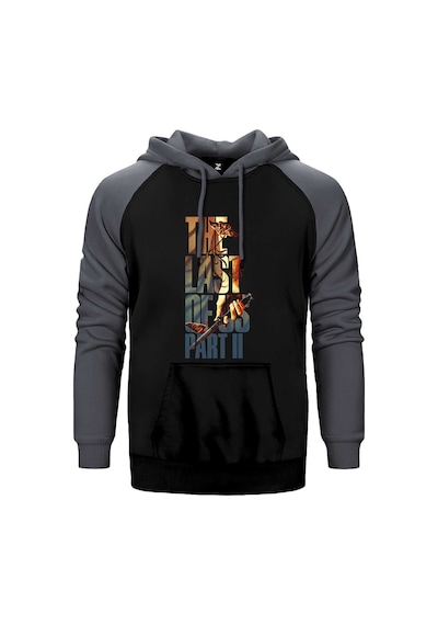 The Last Of Us 2 Butterfly Gri Renk Reglan Kol Kapşonlu Sweatshirt Gri