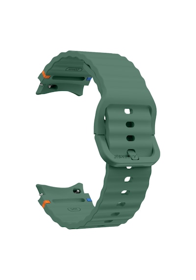Samsung Galaxy Watch 6 40-43-44-47mm İle Uyumlu Metal Tokalı Dalgalı Spor Silikon Kordon