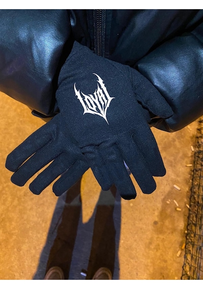 Loyal Gotik Reflektörlü Siyah Kumaş Eldiven1-fosfor-esnek-kış-drill-kar-motor-bisiklet Siyah