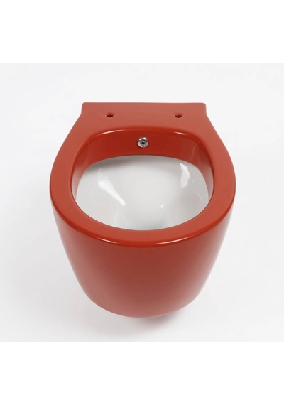 Ece Banyo - Ronda Design Dışı Kırmızı, İçi Beyaz Asma Klozet, Kapak Hariç - 7623-1- Diğer