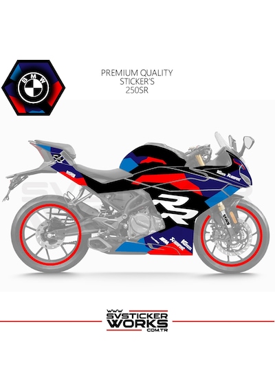Cfmoto 250sr Kaplama Bmw Hp4 Desen Motor Kaplama Modeli Hazır Kit Siyah