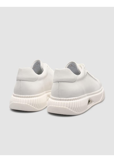 %100 Nubuk Deri Beyaz Erkek Sneaker Beyaz
