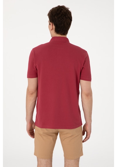 U.S. Polo Assn. Erkek Regular Fit Polo Yaka Vişne Basic Tişört 50306007-VR223