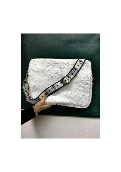 Toscase Beyaz 13-13.3-14 Inch Peluş Apple Uyumlu MacBook, Peluş Laptop Çantası Beyaz Beyaz