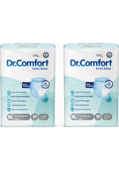 Dr.Comfort Yetişkin Emici Külot Büyük Boy XL 2 x 30'Lu 60 Adet