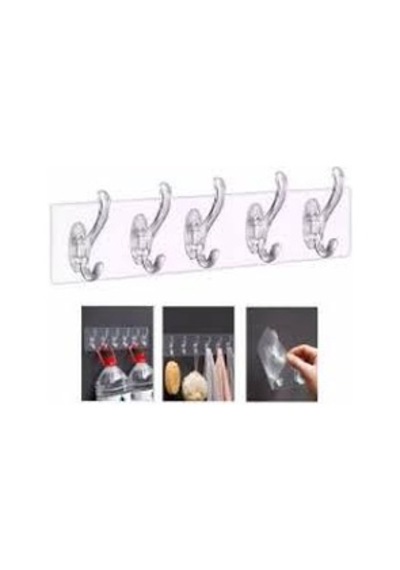 Şeffaf Güçlü Kendinden Yapışkanlı Kapı Duvar Askısı 6 x 6 CM 5'li